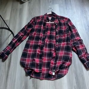 flannel, black and red, american eagle, size s